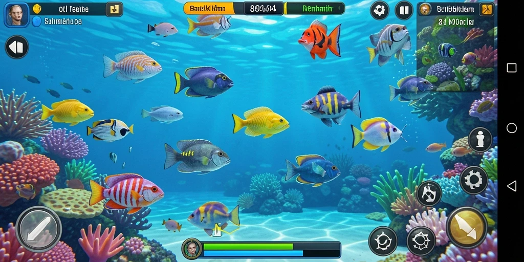 Screenshot gameplay 8364 yang menampilkan aksi tembak ikan seru.
