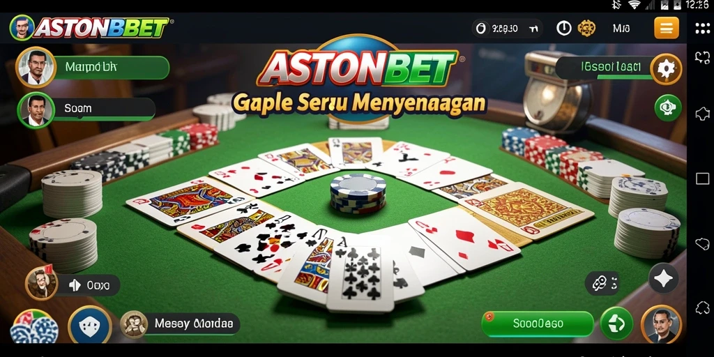 Tampilan menarik dari gameplay Gaple di ASTONBET.