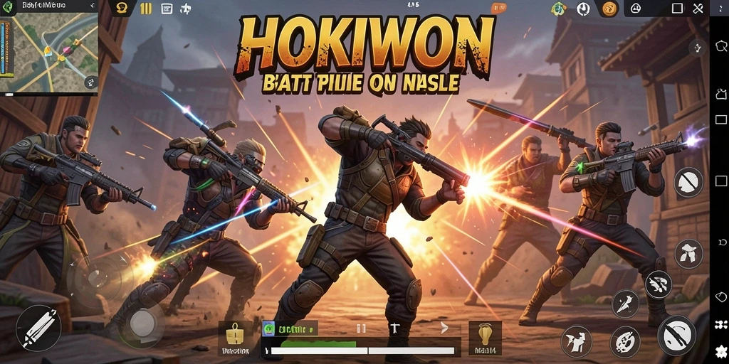 Gameplay HOKIWON yang seru dalam pertarungan Battle Royale.