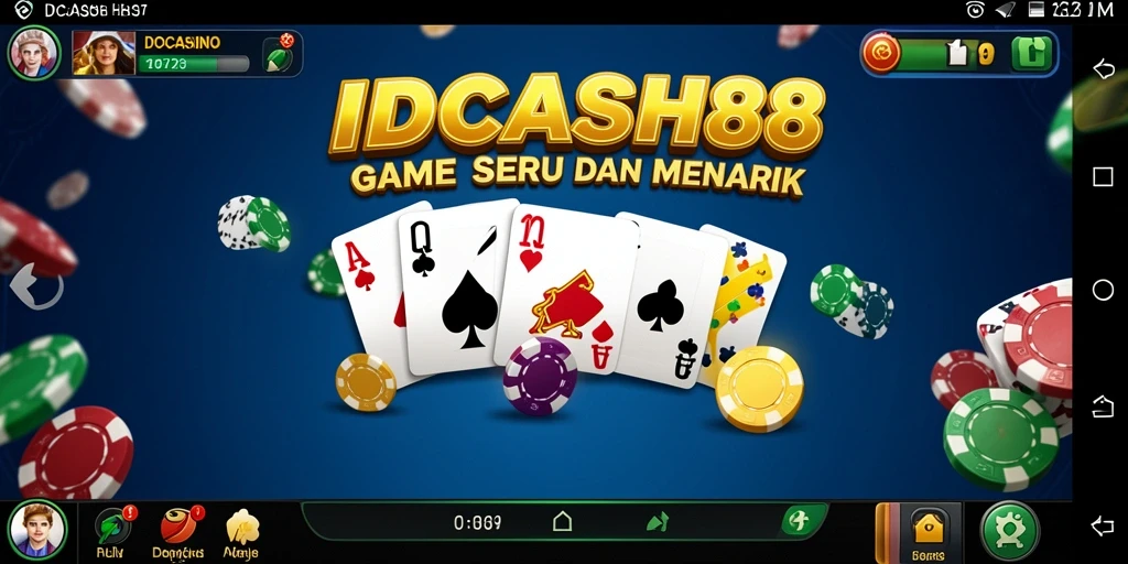 Screenshot IDCASH88 menampilkan keseruan gameplay Domino yang mendebarkan.