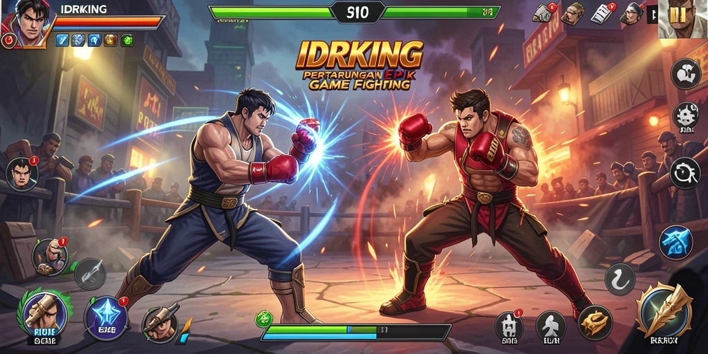 Screenshot utama IDRKING menunjukkan aksi pertarungan yang intens dan seru.