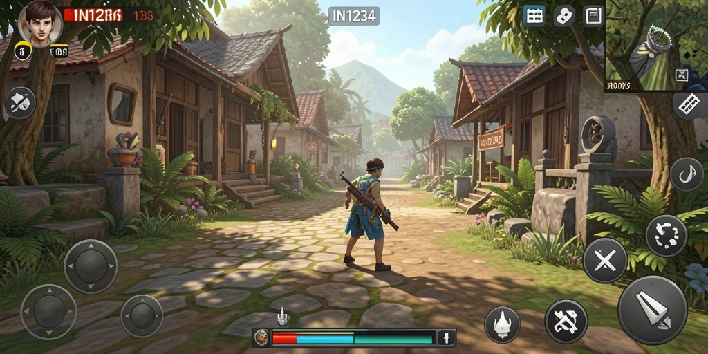 Tampilan gameplay menarik dari IN1234 yang memperlihatkan interaksi pemain.