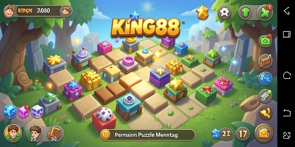 Tampilan gameplay KING88 yang menarik dan penuh tantangan puzzle.