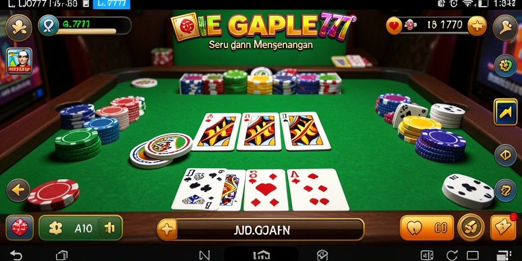 Screenshot gameplay LJO777 yang menunjukkan keseruan permainan Gaple.