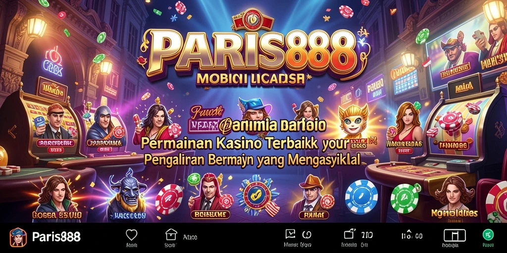 Screenshot gameplay PARIS88 dengan berbagai permainan Kasino.