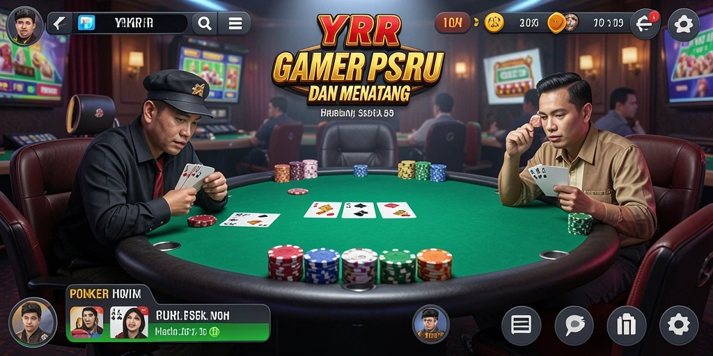 Tampilan gameplay Poker yang menarik dan mendebarkan.